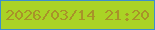 文字の大きさ：2、枠の色：3c8fcc、背景の色：aad325、文字の色：a89329 無料ブログパーツのブログ時計
