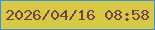 文字の大きさ：5、枠の色：3c90da、背景の色：d6c943、文字の色：754049 無料ブログパーツのブログ時計