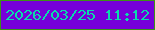 文字の大きさ：5、枠の色：3c9316、背景の色：7600d9、文字の色：0adcac 無料ブログパーツのブログ時計