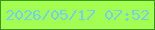 文字の大きさ：5、枠の色：3c961a、背景の色：a3ff52、文字の色：73cff4 無料ブログパーツのブログ時計