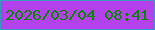 文字の大きさ：1、枠の色：3c97c0、背景の色：b342ed、文字の色：088600 無料ブログパーツのブログ時計