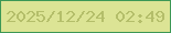 文字の大きさ：1、枠の色：3c9855、背景の色：dce495、文字の色：b4be6a 無料ブログパーツのブログ時計