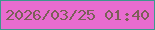 文字の大きさ：1、枠の色：3c988d、背景の色：e86ccf、文字の色：7c5f58 無料ブログパーツのブログ時計