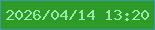 文字の大きさ：4、枠の色：3c98a7、背景の色：2e9b28、文字の色：96e9a6 無料ブログパーツのブログ時計