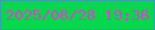文字の大きさ：1、枠の色：3c9cb5、背景の色：04d84b、文字の色：e63ad1 無料ブログパーツのブログ時計