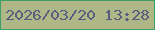 文字の大きさ：3、枠の色：3c9f63、背景の色：afb787、文字の色：595e80 無料ブログパーツのブログ時計