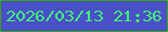 文字の大きさ：4、枠の色：3ca313、背景の色：4950c8、文字の色：42f178 無料ブログパーツのブログ時計