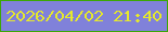 文字の大きさ：1、枠の色：3ca705、背景の色：8081da、文字の色：e5e82d 無料ブログパーツのブログ時計