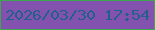 文字の大きさ：4、枠の色：3ca74d、背景の色：8252ae、文字の色：206089 無料ブログパーツのブログ時計