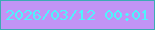 文字の大きさ：2、枠の色：3cabb4、背景の色：c194f5、文字の色：50f3fc 無料ブログパーツのブログ時計