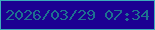 文字の大きさ：5、枠の色：3cacbc、背景の色：1c0092、文字の色：1e7090 無料ブログパーツのブログ時計