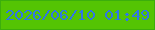 文字の大きさ：2、枠の色：3cae0c、背景の色：54c403、文字の色：3076e7 無料ブログパーツのブログ時計