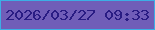 文字の大きさ：2、枠の色：3caee5、背景の色：705db8、文字の色：291c83 無料ブログパーツのブログ時計