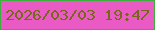 文字の大きさ：2、枠の色：3cb03d、背景の色：ea5ac4、文字の色：78671b 無料ブログパーツのブログ時計