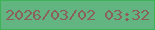 文字の大きさ：5、枠の色：3cb455、背景の色：62b480、文字の色：8c5e5c 無料ブログパーツのブログ時計