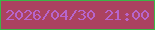 文字の大きさ：1、枠の色：3cb647、背景の色：ab4260、文字の色：b665cc 無料ブログパーツのブログ時計