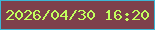 文字の大きさ：1、枠の色：3cb6d5、背景の色：7e404b、文字の色：c2ff5d 無料ブログパーツのブログ時計