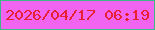 文字の大きさ：2、枠の色：3cb785、背景の色：f164f1、文字の色：e82033 無料ブログパーツのブログ時計