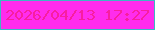 文字の大きさ：2、枠の色：3cb7c2、背景の色：ff2ced、文字の色：f81ea0 無料ブログパーツのブログ時計