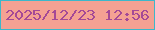 文字の大きさ：3、枠の色：3cb7ca、背景の色：f4a193、文字の色：a44996 無料ブログパーツのブログ時計