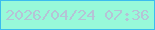 文字の大きさ：1、枠の色：3cbcef、背景の色：98f9d9、文字の色：b5c3d6 無料ブログパーツのブログ時計