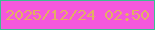 文字の大きさ：2、枠の色：3cbe92、背景の色：f558dc、文字の色：e3af64 無料ブログパーツのブログ時計