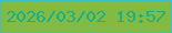文字の大きさ：2、枠の色：3cbfc8、背景の色：82bb44、文字の色：18b08a 無料ブログパーツのブログ時計