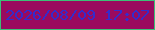 文字の大きさ：5、枠の色：3cc077、背景の色：9a0a5e、文字の色：342bcc 無料ブログパーツのブログ時計