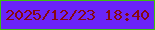 文字の大きさ：5、枠の色：3cc10c、背景の色：6b24f7、文字の色：870810 無料ブログパーツのブログ時計