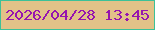 文字の大きさ：1、枠の色：3cc198、背景の色：e2c288、文字の色：9615af 無料ブログパーツのブログ時計