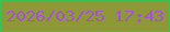 文字の大きさ：1、枠の色：3cc252、背景の色：8f9836、文字の色：a451d3 無料ブログパーツのブログ時計
