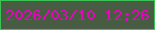 文字の大きさ：1、枠の色：3cc256、背景の色：475c43、文字の色：e606bc 無料ブログパーツのブログ時計