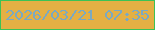 文字の大きさ：1、枠の色：3cc256、背景の色：e4b044、文字の色：7aa9c3 無料ブログパーツのブログ時計