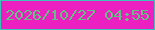 文字の大きさ：2、枠の色：3cc3ba、背景の色：ec1fc0、文字の色：63c283 無料ブログパーツのブログ時計