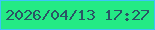 文字の大きさ：3、枠の色：3cc4f9、背景の色：24ea85、文字の色：2a5565 無料ブログパーツのブログ時計