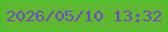 文字の大きさ：4、枠の色：3cc727、背景の色：60b730、文字の色：714bc0 無料ブログパーツのブログ時計