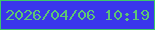 文字の大きさ：4、枠の色：3cc869、背景の色：3a35eb、文字の色：5dc575 無料ブログパーツのブログ時計