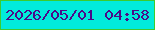 文字の大きさ：4、枠の色：3ccb2e、背景の色：01ebdb、文字の色：4c0a89 無料ブログパーツのブログ時計