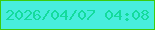 文字の大きさ：2、枠の色：3ccc0e、背景の色：48eede、文字の色：14db9d 無料ブログパーツのブログ時計