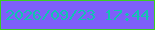 文字の大きさ：1、枠の色：3cce20、背景の色：7e5ff9、文字の色：12c4b0 無料ブログパーツのブログ時計