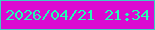 文字の大きさ：3、枠の色：3ccfc2、背景の色：da0ad1、文字の色：22feb5 無料ブログパーツのブログ時計