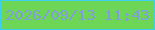 文字の大きさ：4、枠の色：3ccfef、背景の色：6ed656、文字の色：7f9fd5 無料ブログパーツのブログ時計