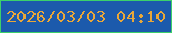 文字の大きさ：4、枠の色：3cd06b、背景の色：1c5aac、文字の色：e9a739 無料ブログパーツのブログ時計