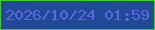 文字の大きさ：2、枠の色：3cd216、背景の色：204a95、文字の色：5e67e3 無料ブログパーツのブログ時計
