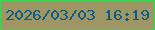 文字の大きさ：2、枠の色：3cd253、背景の色：9f9665、文字の色：0e5c83 無料ブログパーツのブログ時計