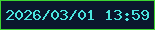 文字の大きさ：5、枠の色：3cd332、背景の色：0a172d、文字の色：4ae6e0 無料ブログパーツのブログ時計