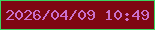 文字の大きさ：5、枠の色：3cd560、背景の色：7e0712、文字の色：ca70cd 無料ブログパーツのブログ時計