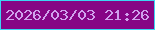 文字の大きさ：4、枠の色：3cd5f3、背景の色：860585、文字の色：d0a1ed 無料ブログパーツのブログ時計