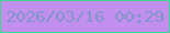 文字の大きさ：2、枠の色：3cd68f、背景の色：c28fee、文字の色：7e95c9 無料ブログパーツのブログ時計