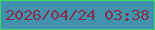 文字の大きさ：5、枠の色：3cd864、背景の色：4292ad、文字の色：86304c 無料ブログパーツのブログ時計